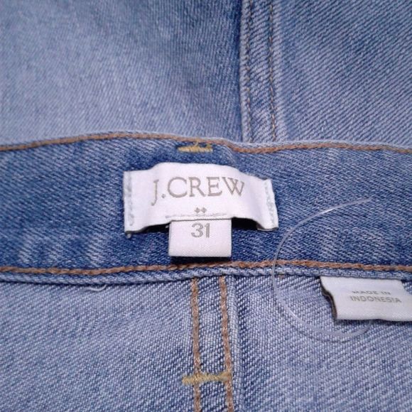 J.Crew Distressed Blue Denim Jean Shorts Button Fly Cuffed Size 31 - Picture 3 of 5